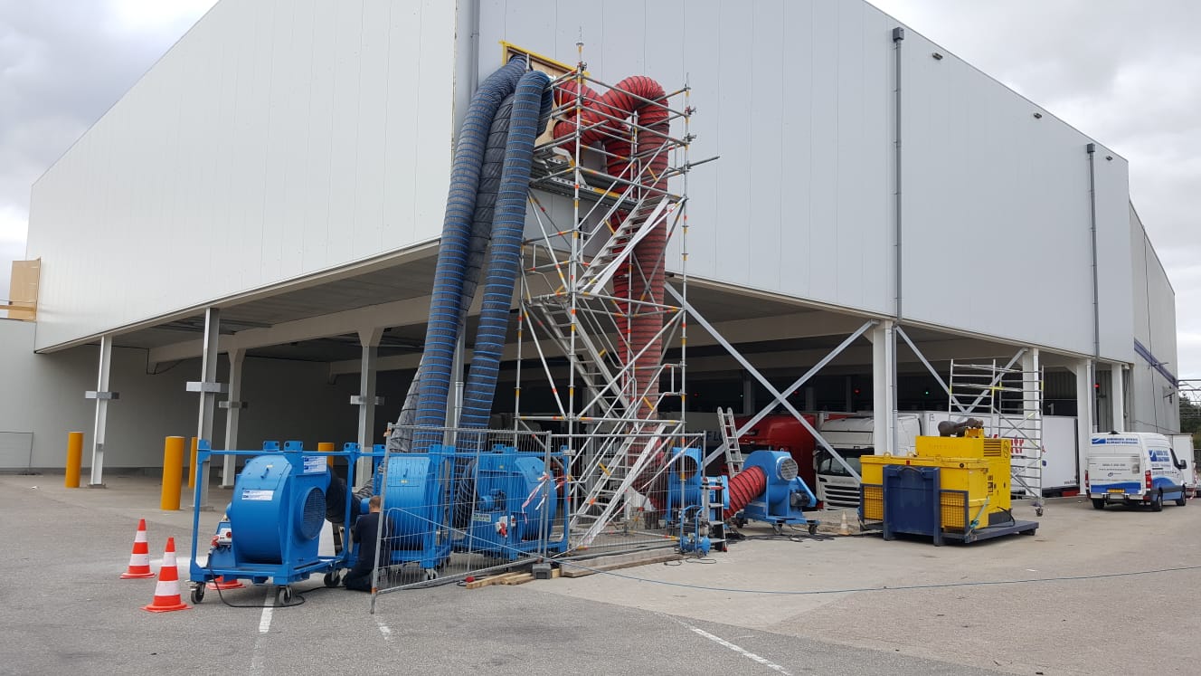Afzuigventilatie Tijdelijke HVAC installaties te huur als noodvoorziening