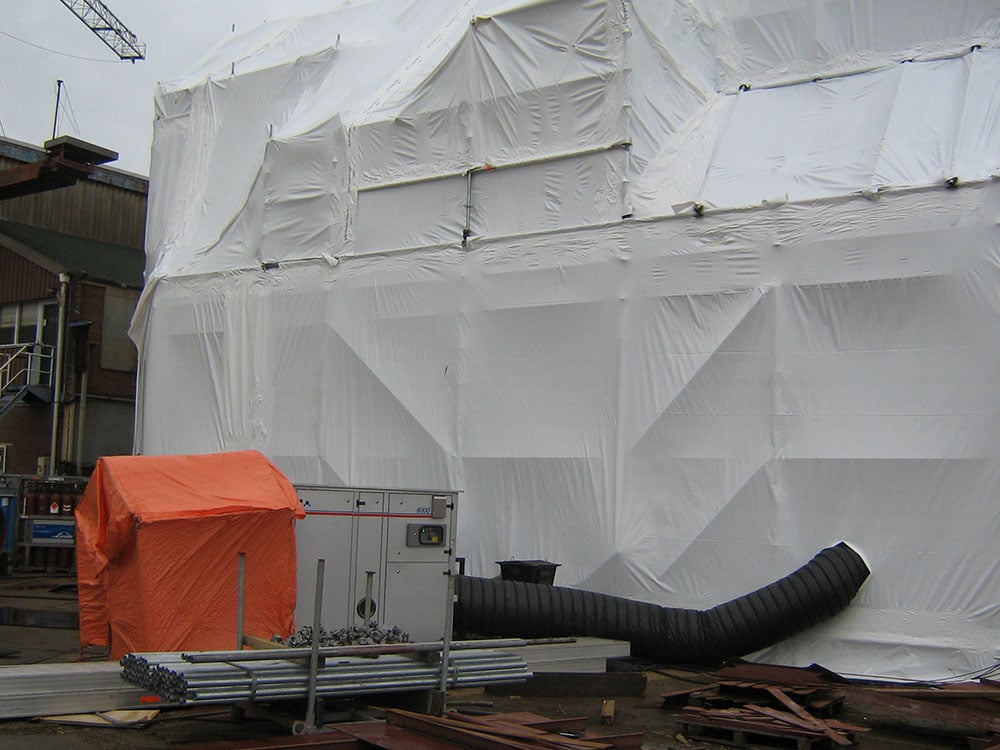 KT 6000 in het veld Ontvochtigen tijdens coatingwerkzaamheden door Andrews Ontvochtiging